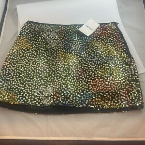 Forever 21 - multi color skirt with gold sequins. NWT. Size Medium!